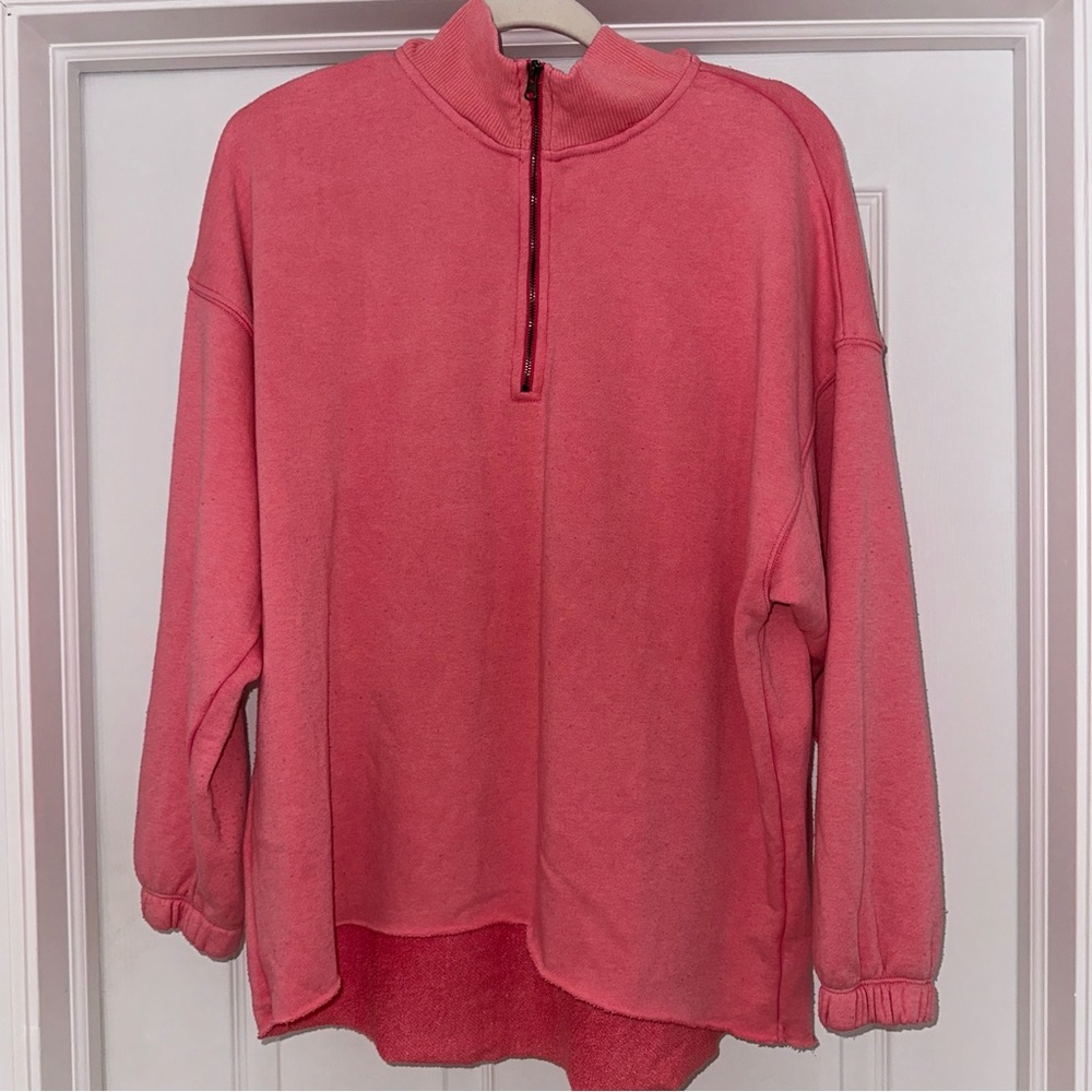 Aerie Pink Quarter Zip Sweatshirt ** cute loungewear **